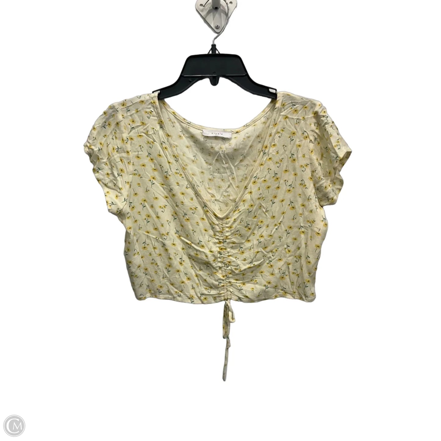 Top Short Sleeve By Elodie In Yellow, Size: L