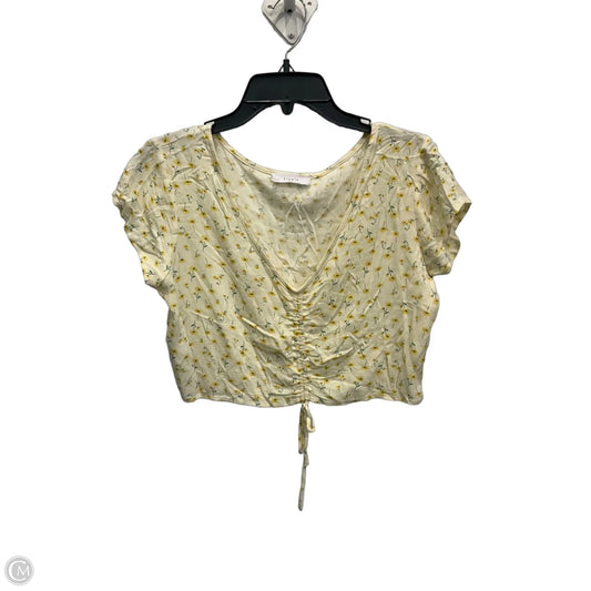 Top Short Sleeve By Elodie In Yellow, Size: L