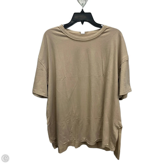 Top Short Sleeve Basic By Exlura In Tan, Size: M