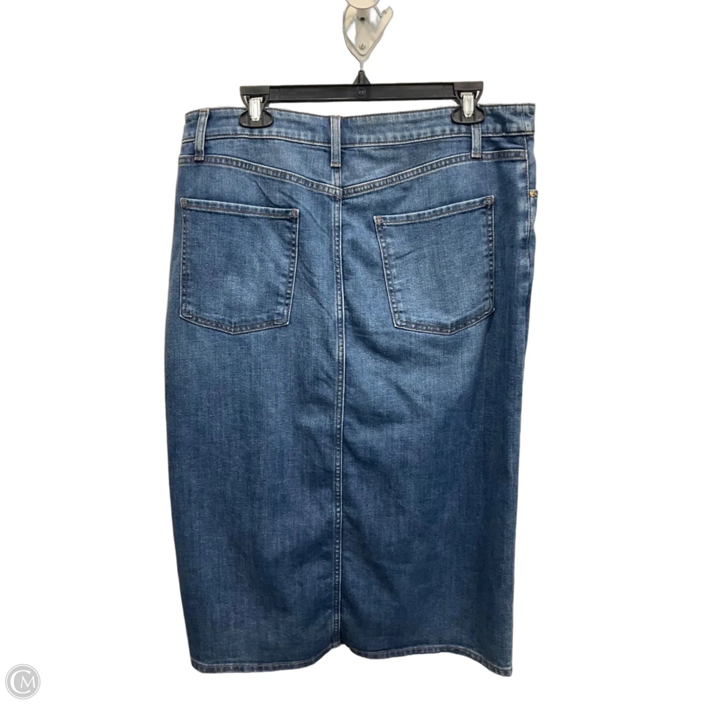 Skirt Midi By Chicos In Blue Denim, Size: 14