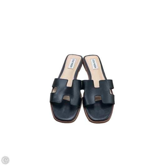 Sandals Flip Flops By Steve Madden In Black, Size: 8.5