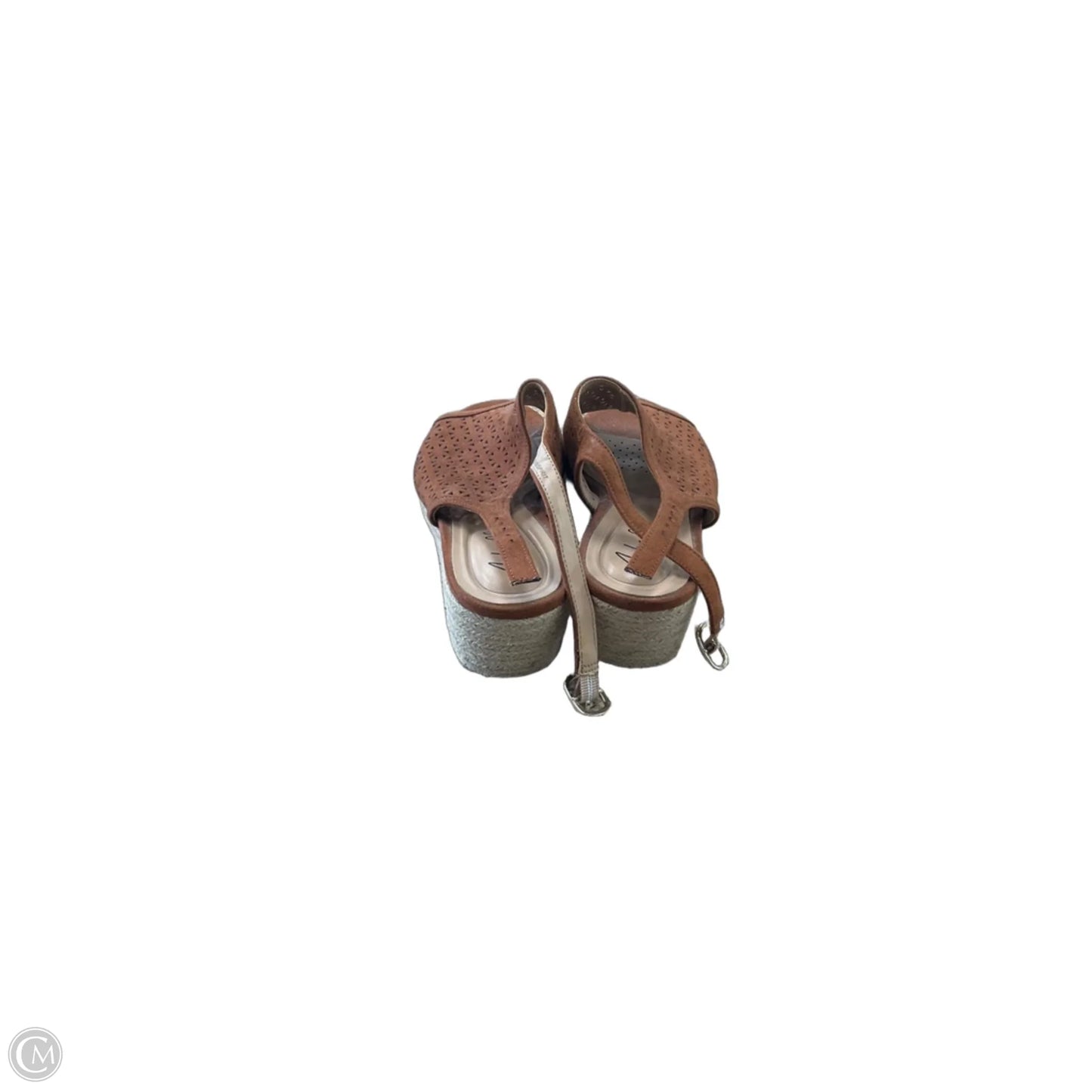 Sandals Heels Wedge By Abella In Brown, Size: 9.5