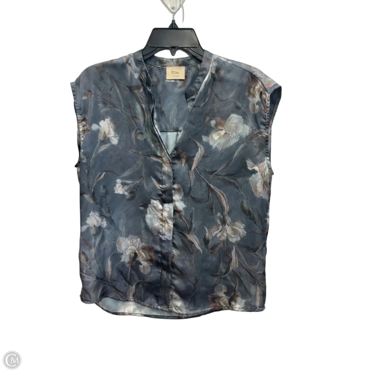 Blouse Short Sleeve By Elie Tahari In Grey, Size: Xs