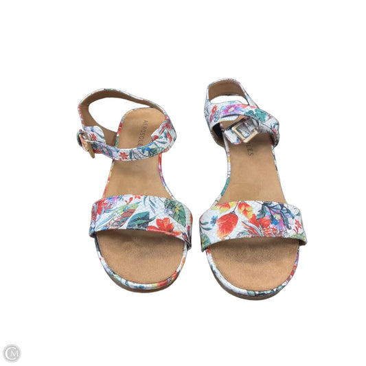 Sandals Heels Wedge By Aerosoles In Floral Print, Size: 9