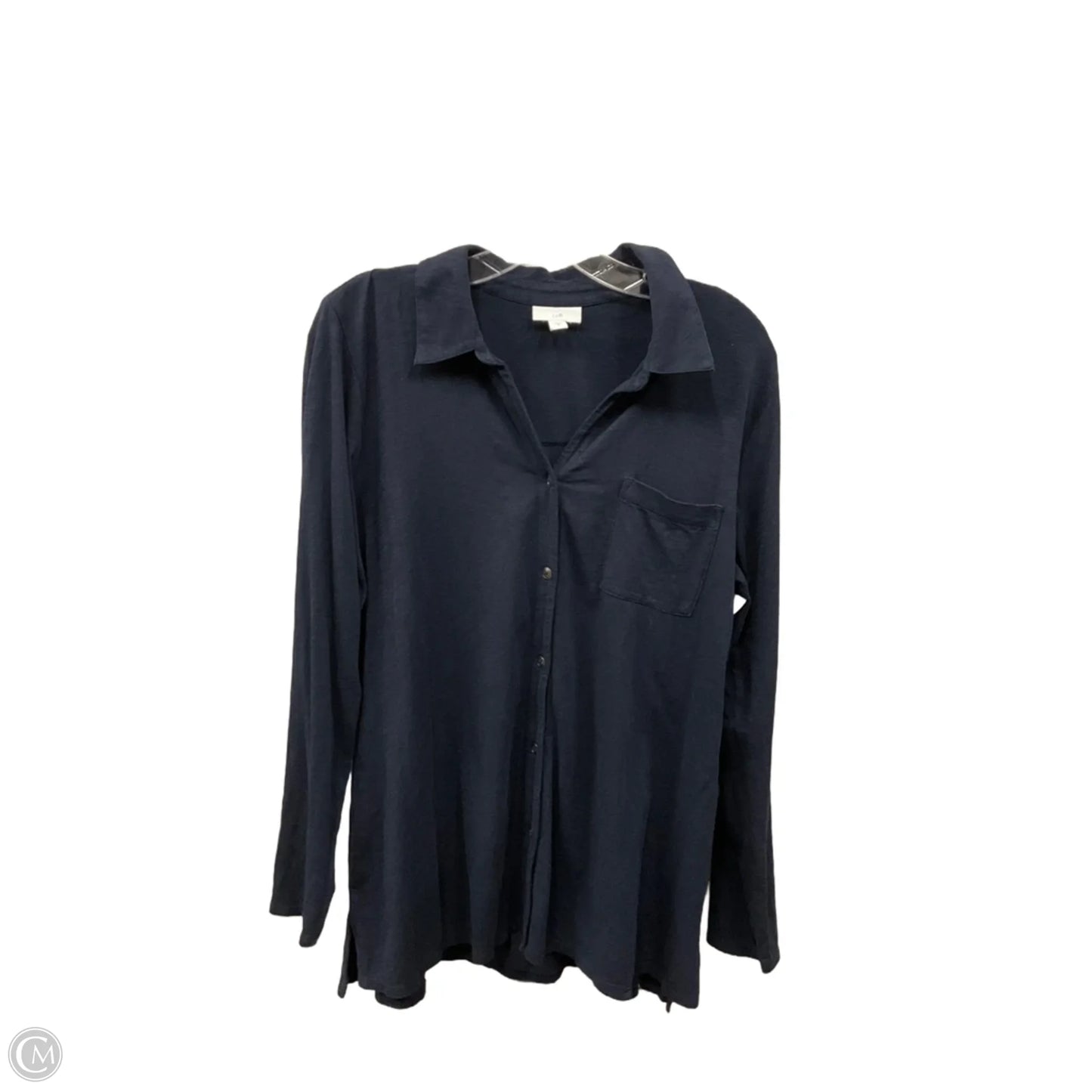 Blouse Long Sleeve By J. Jill In Navy, Size: M