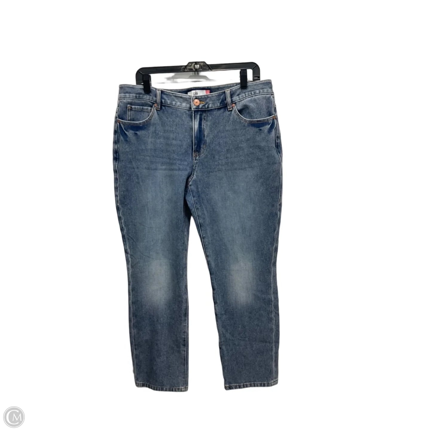 Jeans Straight By Cabi In Blue Denim, Size: 12