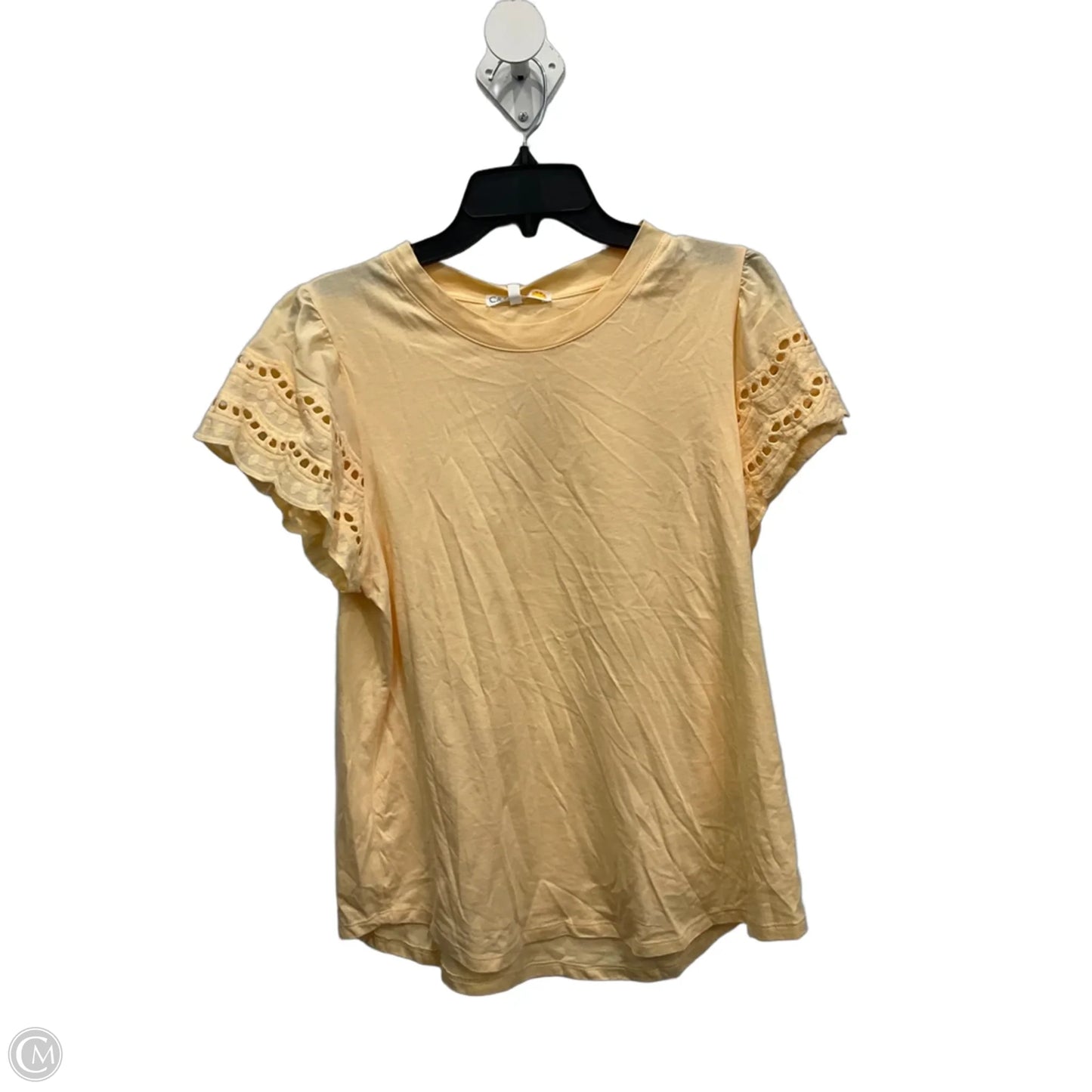Top Short Sleeve By C And C In Yellow, Size: L