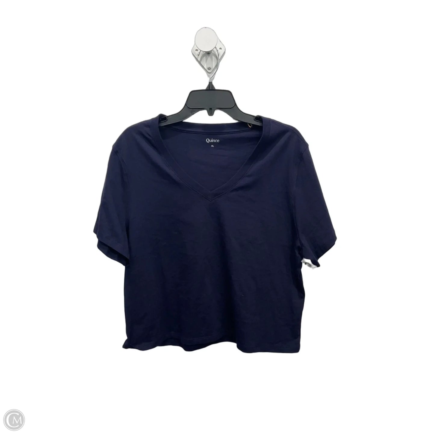Top Short Sleeve By Quince In Navy, Size: Xl