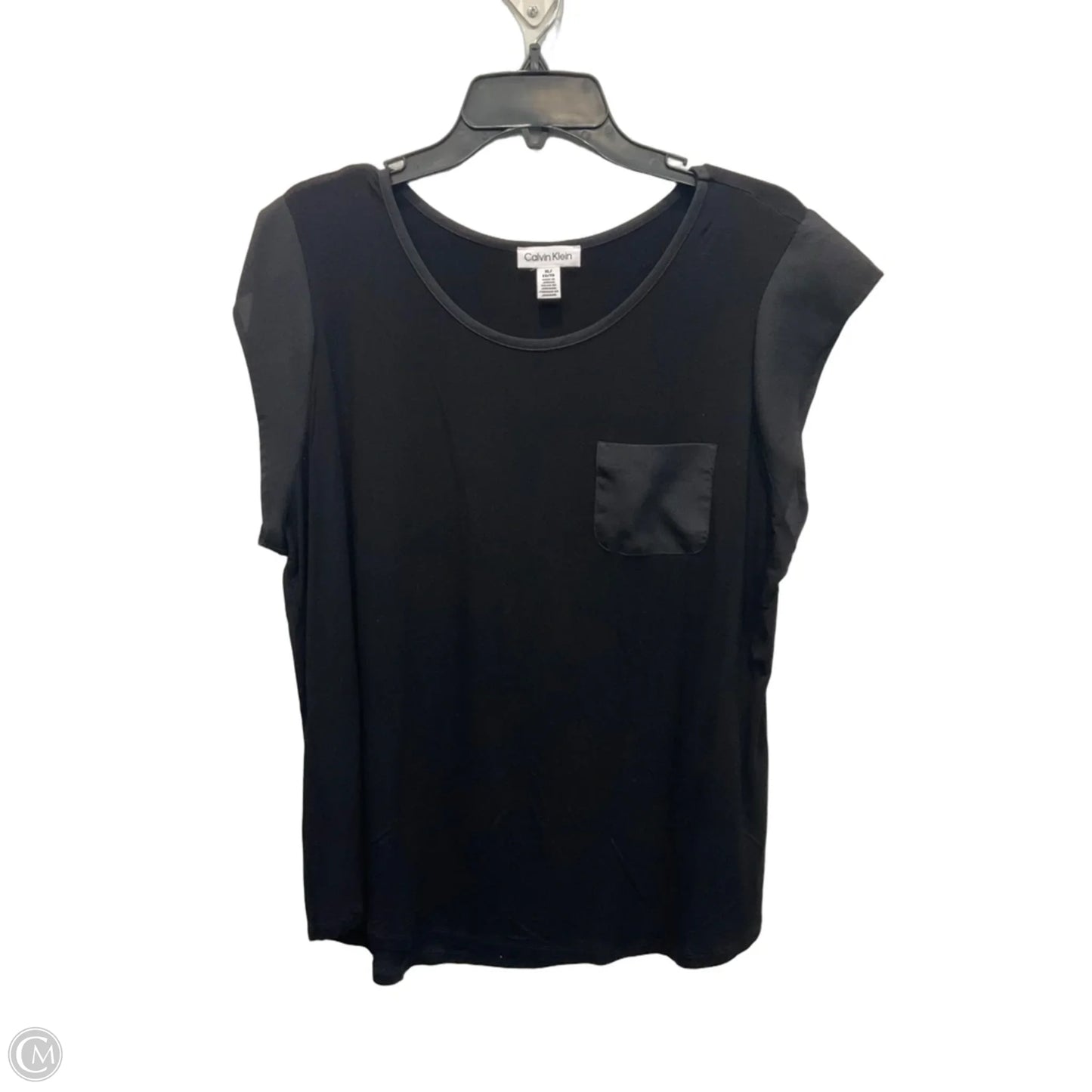 Top Short Sleeve By Calvin Klein In Black, Size: Xl