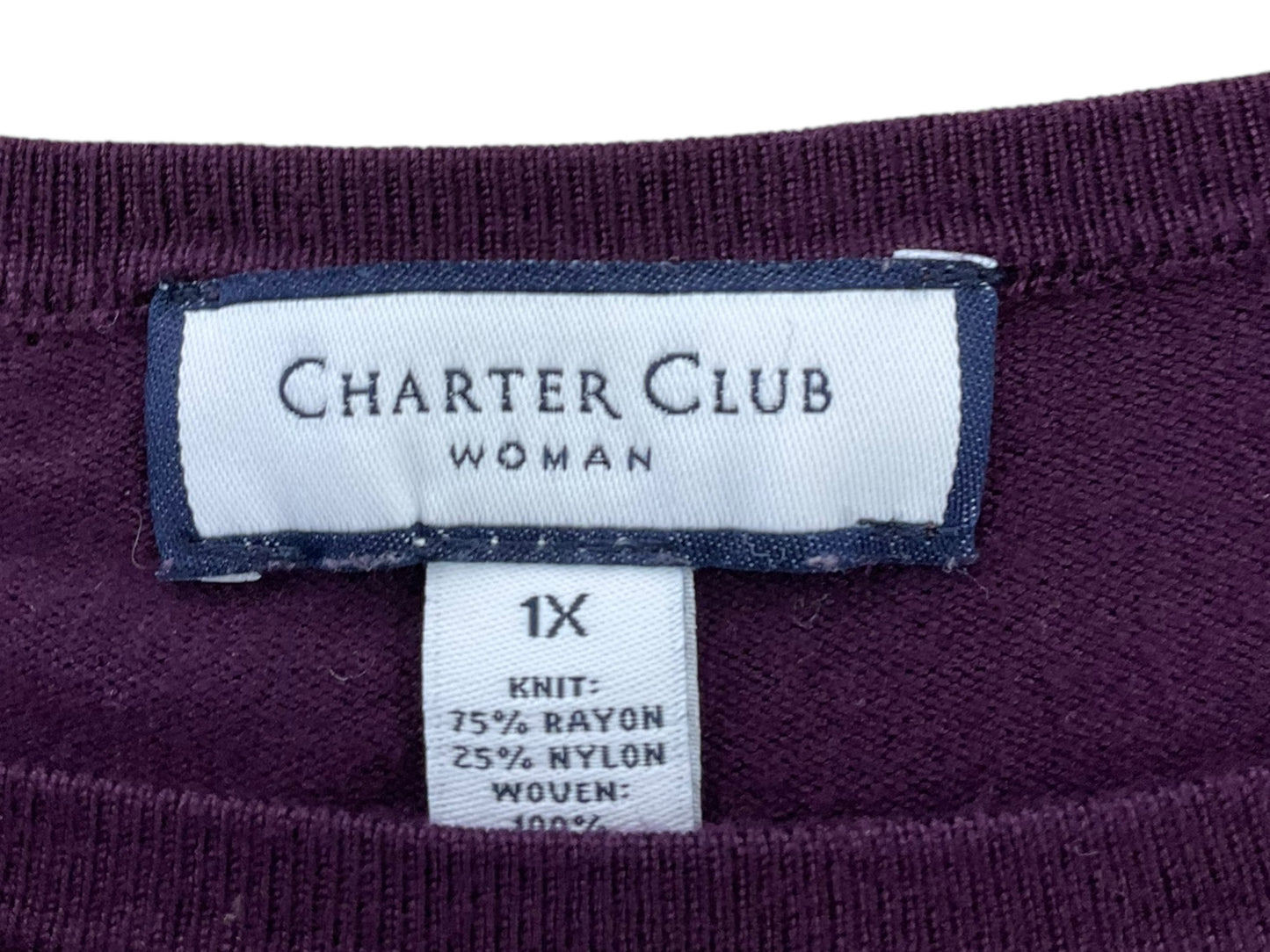 Sweater By Charter Club In Plum, Size: L