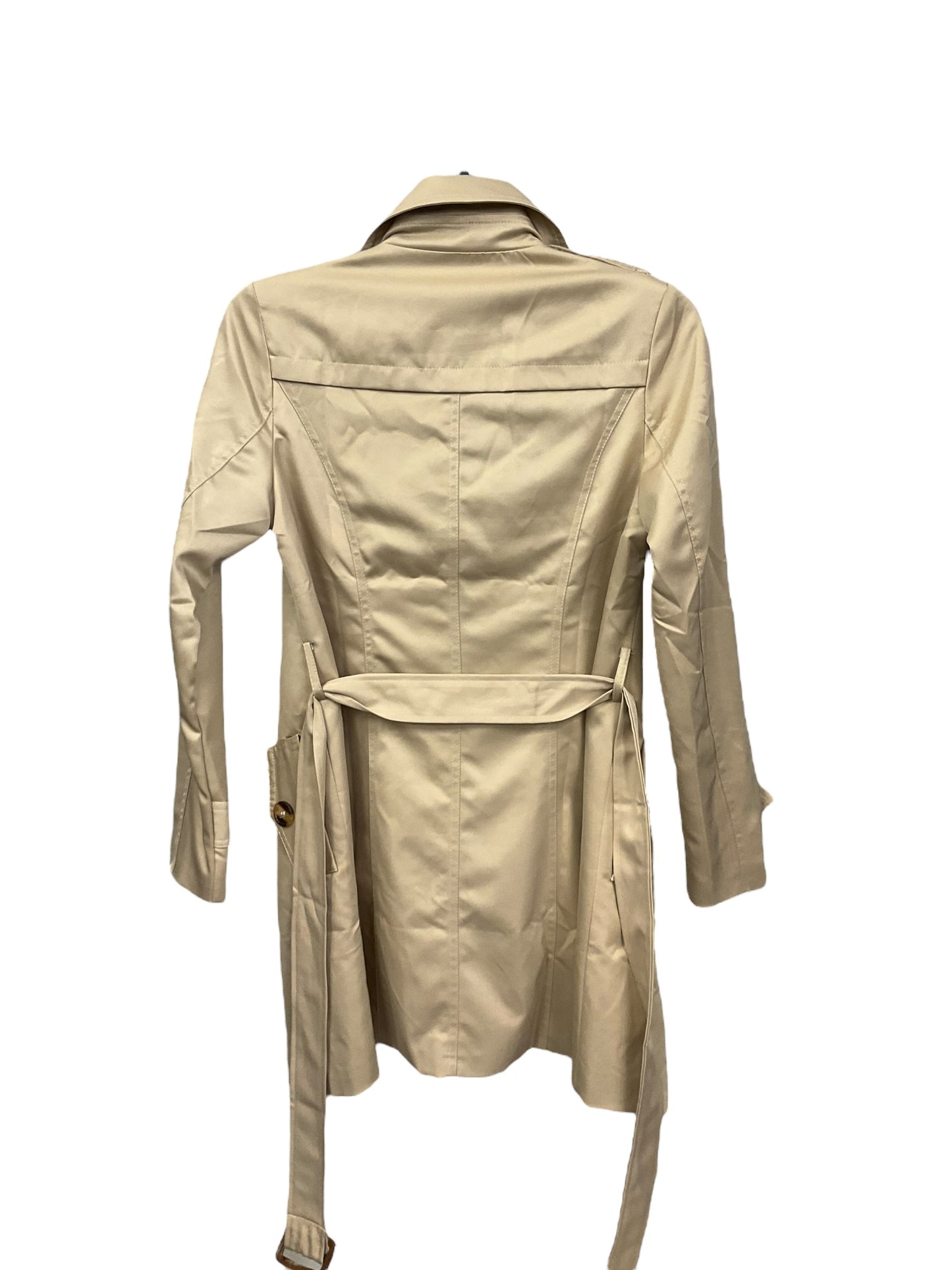 Coat Trenchcoat By Cmc In Beige, Size: S