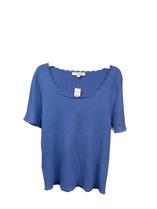 Top Short Sleeve By Loft In Blue, Size: Xxl