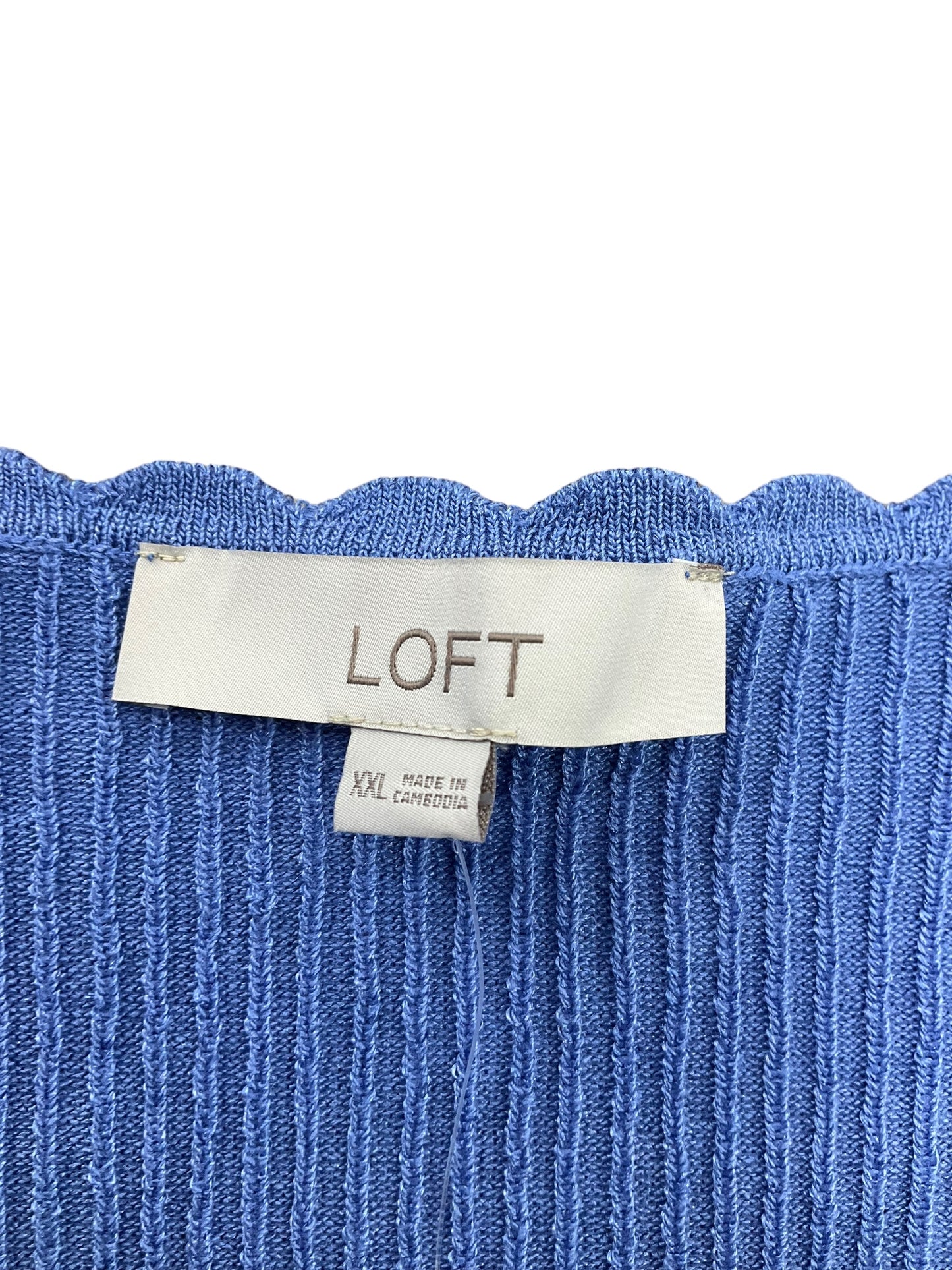 Top Short Sleeve By Loft In Blue, Size: Xxl