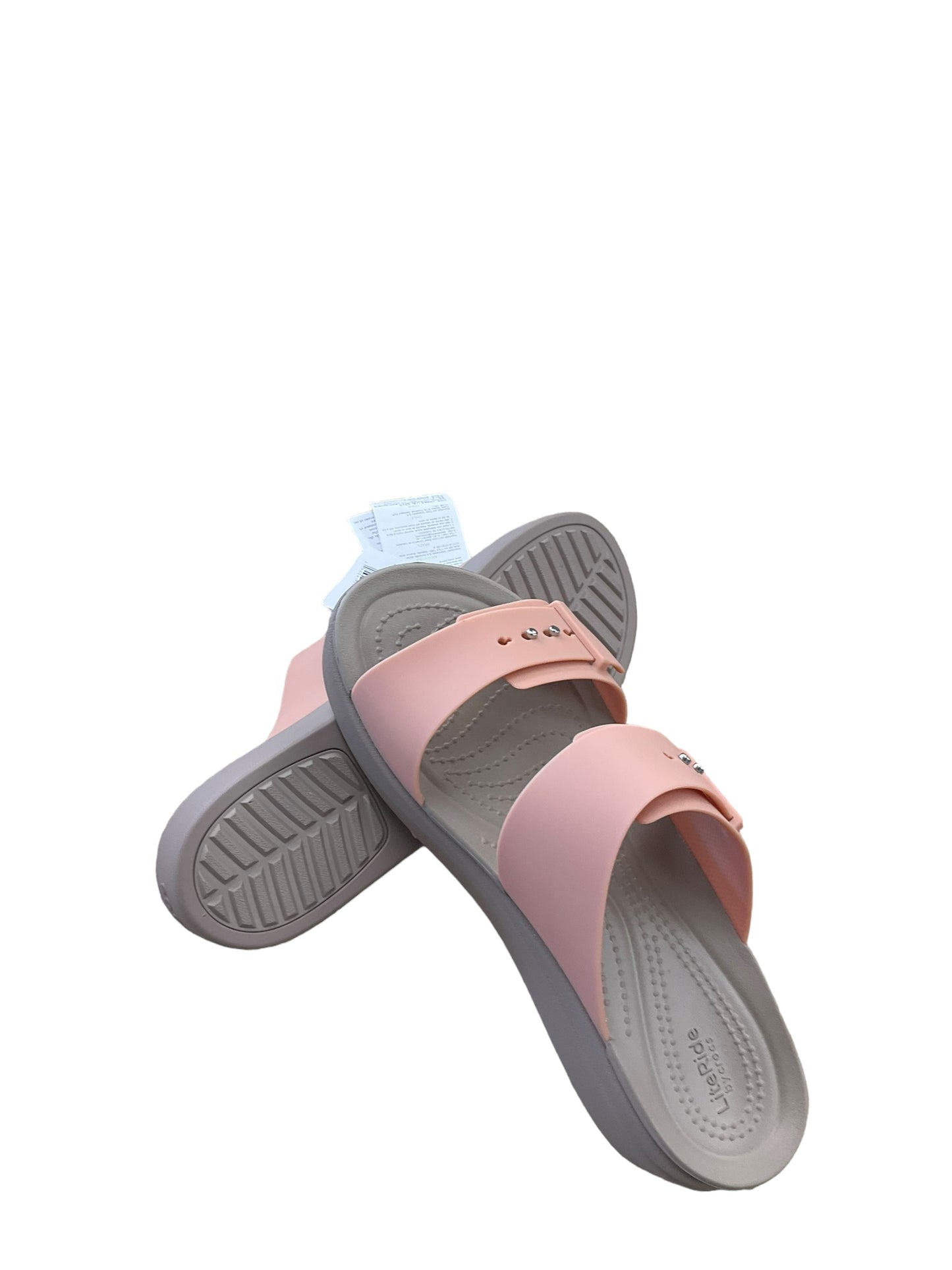 Sandals Flats By Crocs In Peach, Size: 9