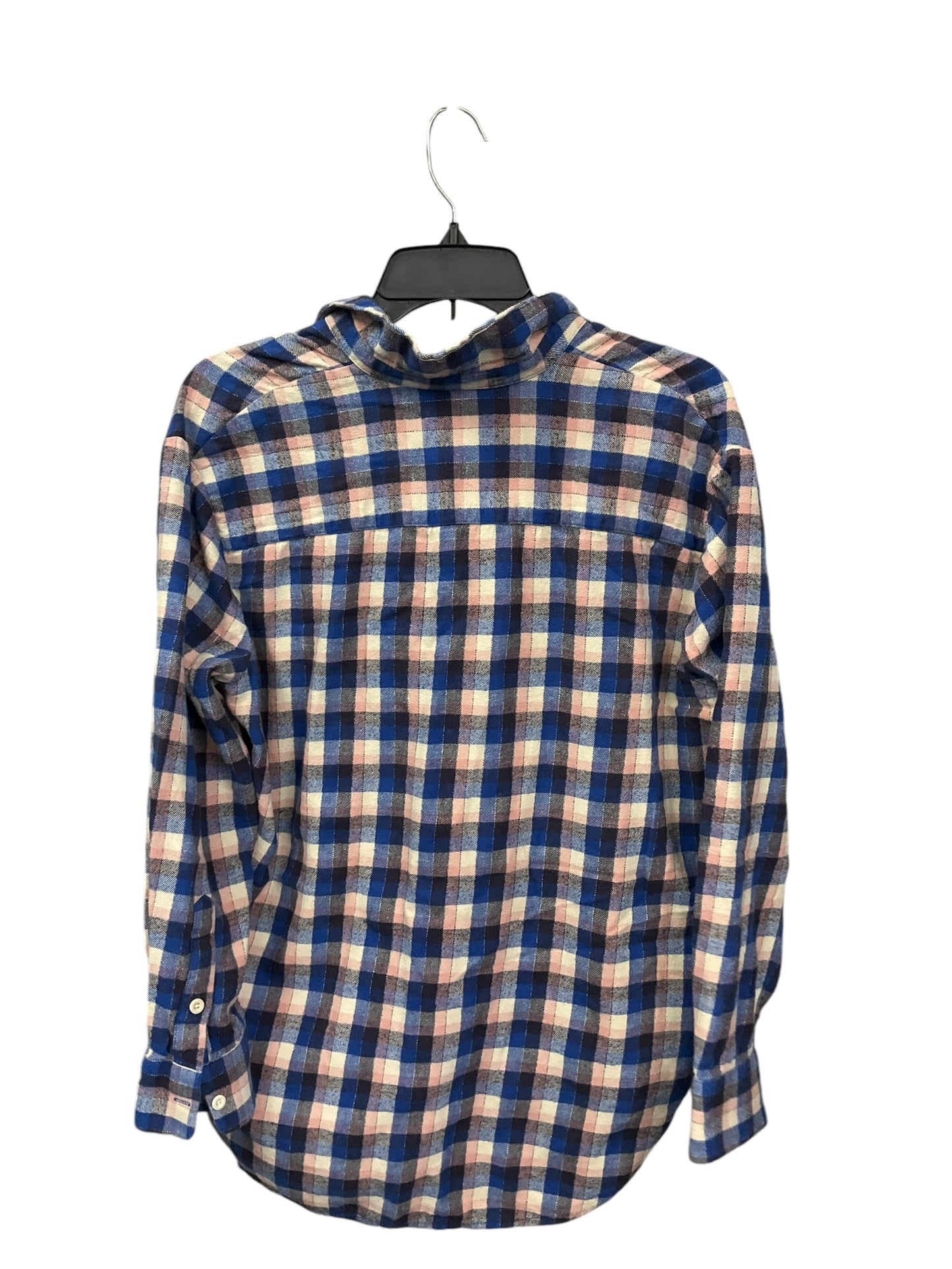 Top Long Sleeve By Madewell In Plaid Pattern, Size: M