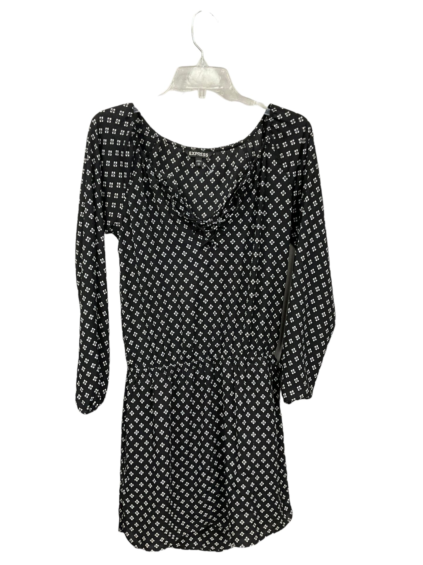 Dress Casual Midi By Express In Black & White, Size: Xs