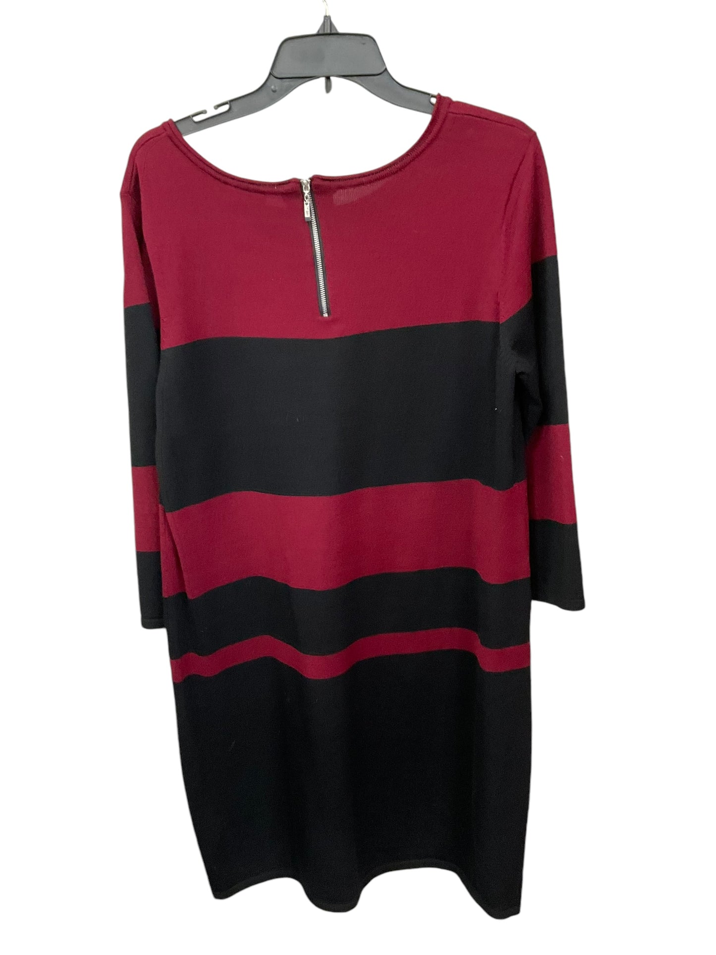 Dress Casual Midi By Ab Studio In Black & Red, Size: Xl