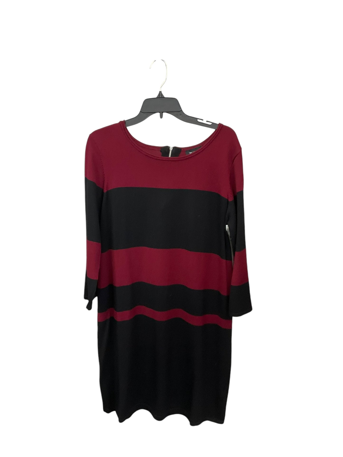 Dress Casual Midi By Ab Studio In Black & Red, Size: Xl