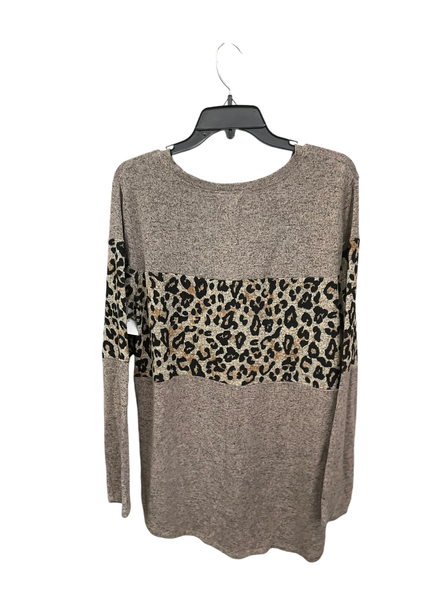 Top Long Sleeve By Maurices In Leopard Print, Size: Xl