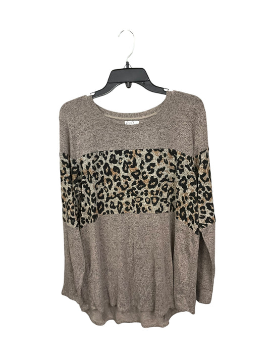 Top Long Sleeve By Maurices In Leopard Print, Size: Xl