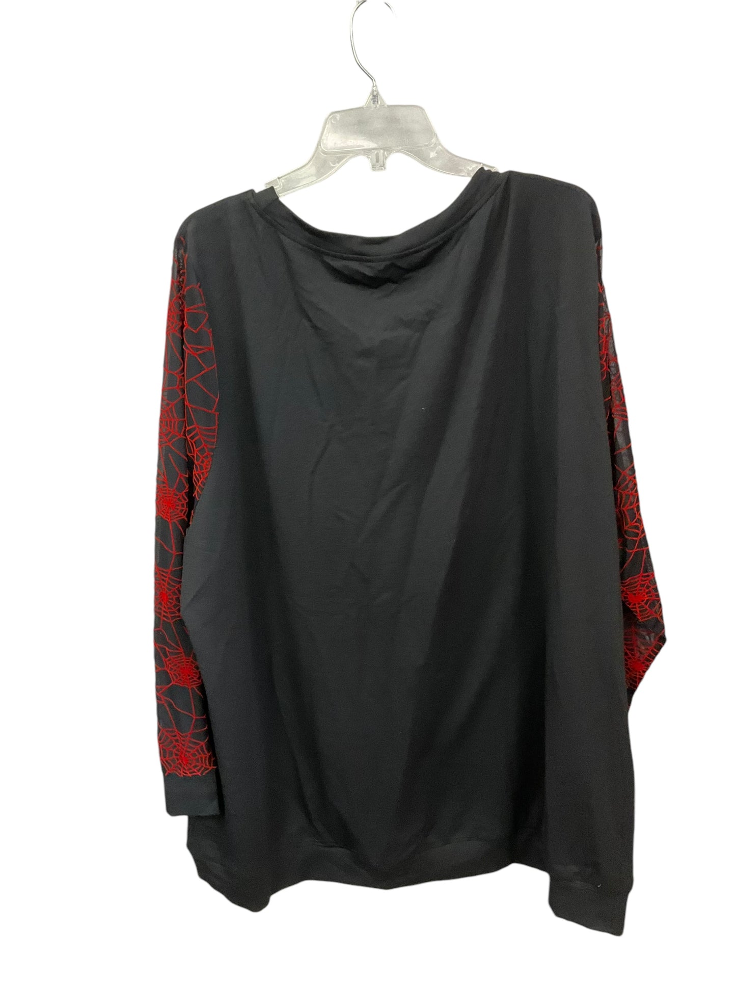 Top Long Sleeve By Cmc In Black & Red, Size: 4x