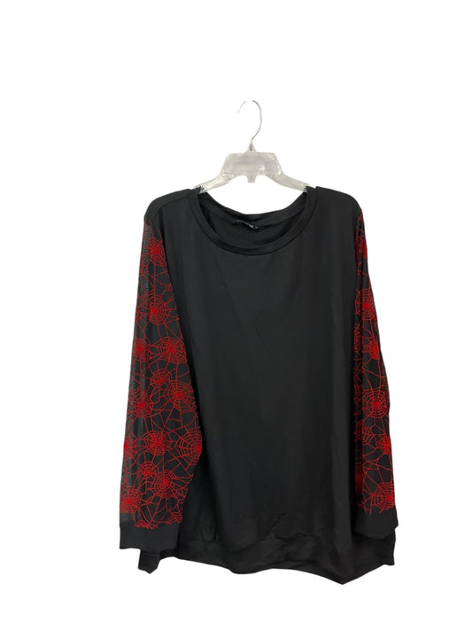 Top Long Sleeve By Cmc In Black & Red, Size: 4x