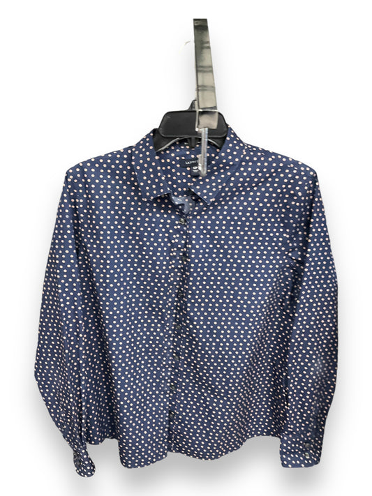 Blouse Long Sleeve By Lands End In Polkadot Pattern, Size: 12p