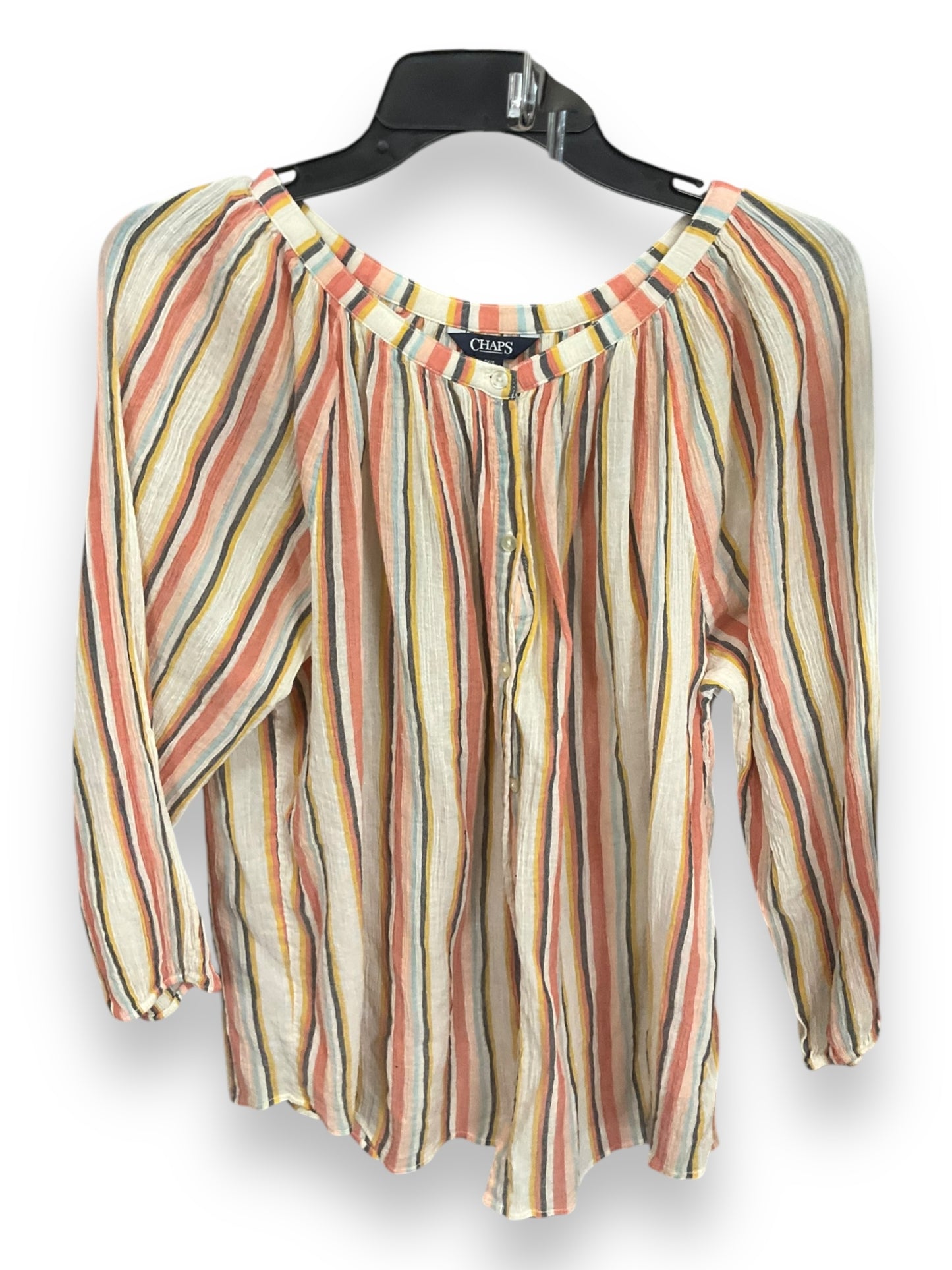 Top Long Sleeve By Chaps In Striped Pattern, Size: Xl