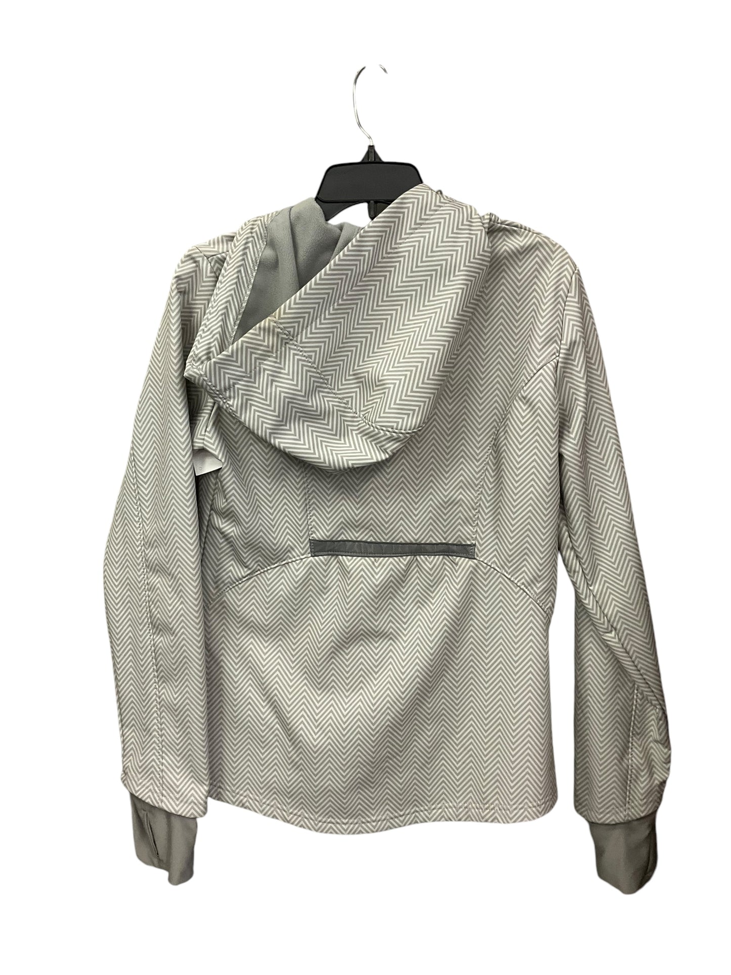 Jacket Windbreaker By Mondetta In Grey White, Size: M