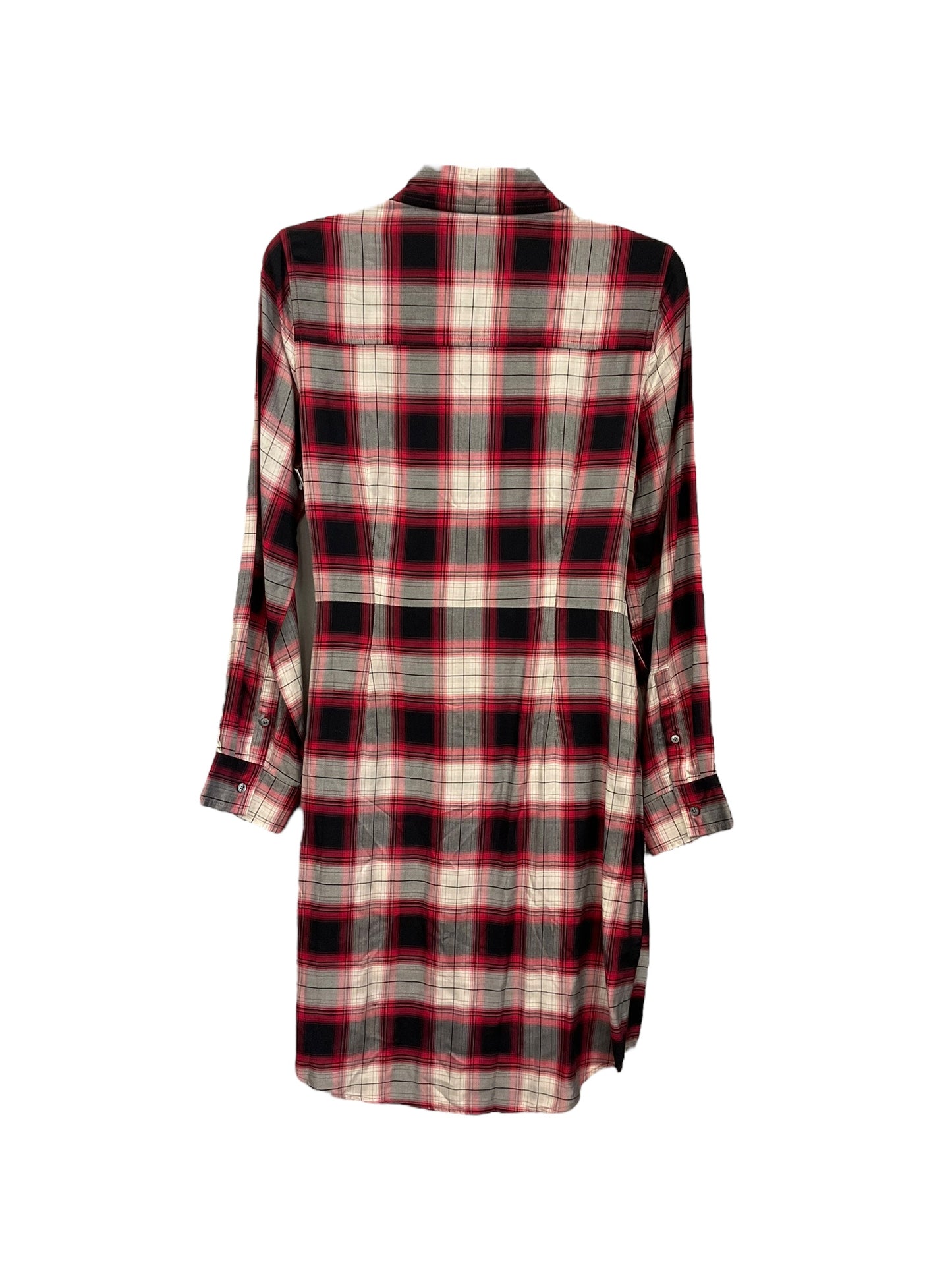 Plaid Pattern Dress Casual Midi Clothes Mentor, Size S