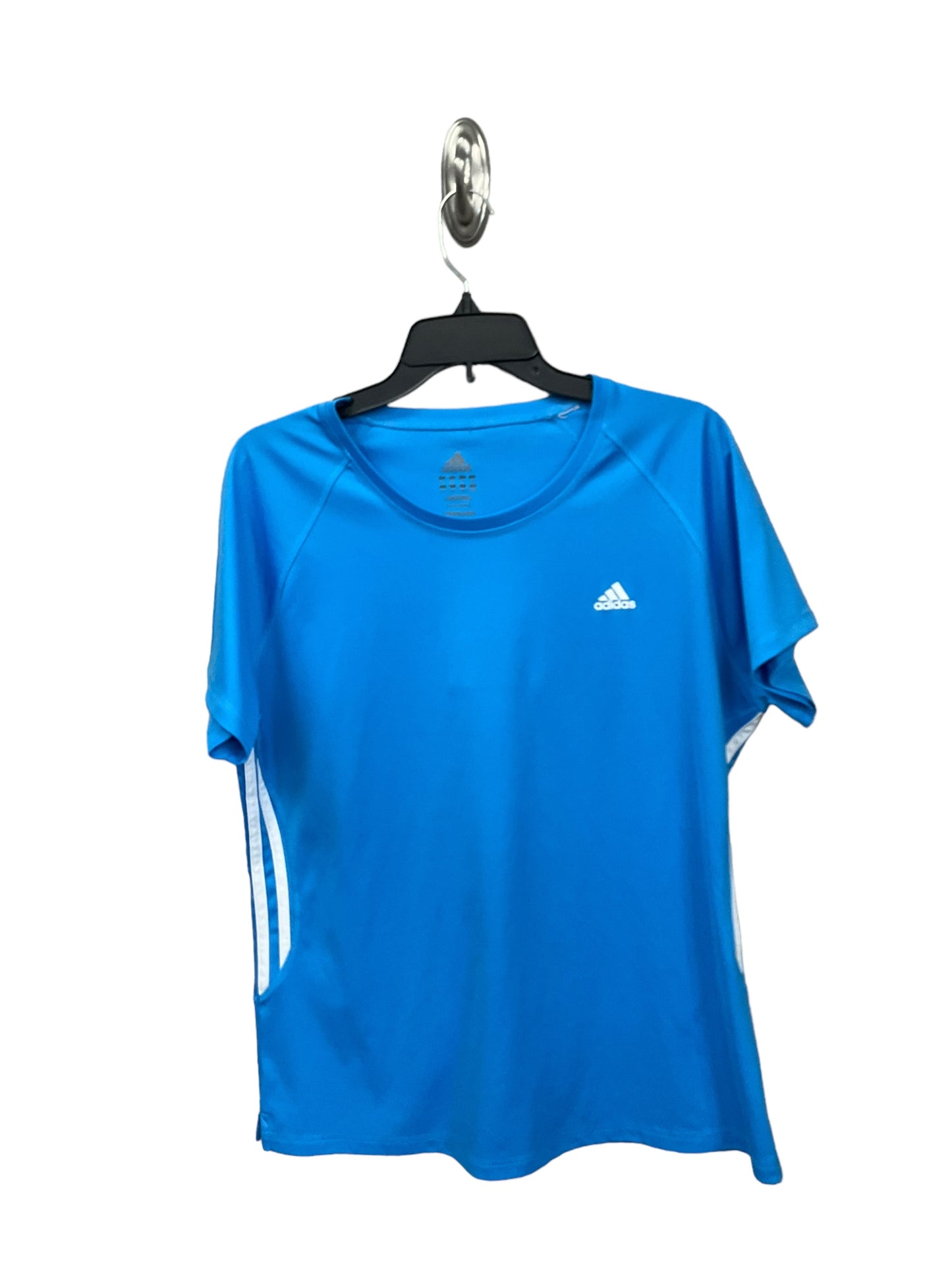 Athletic Top Short Sleeve By Adidas In Blue, Size: Xl