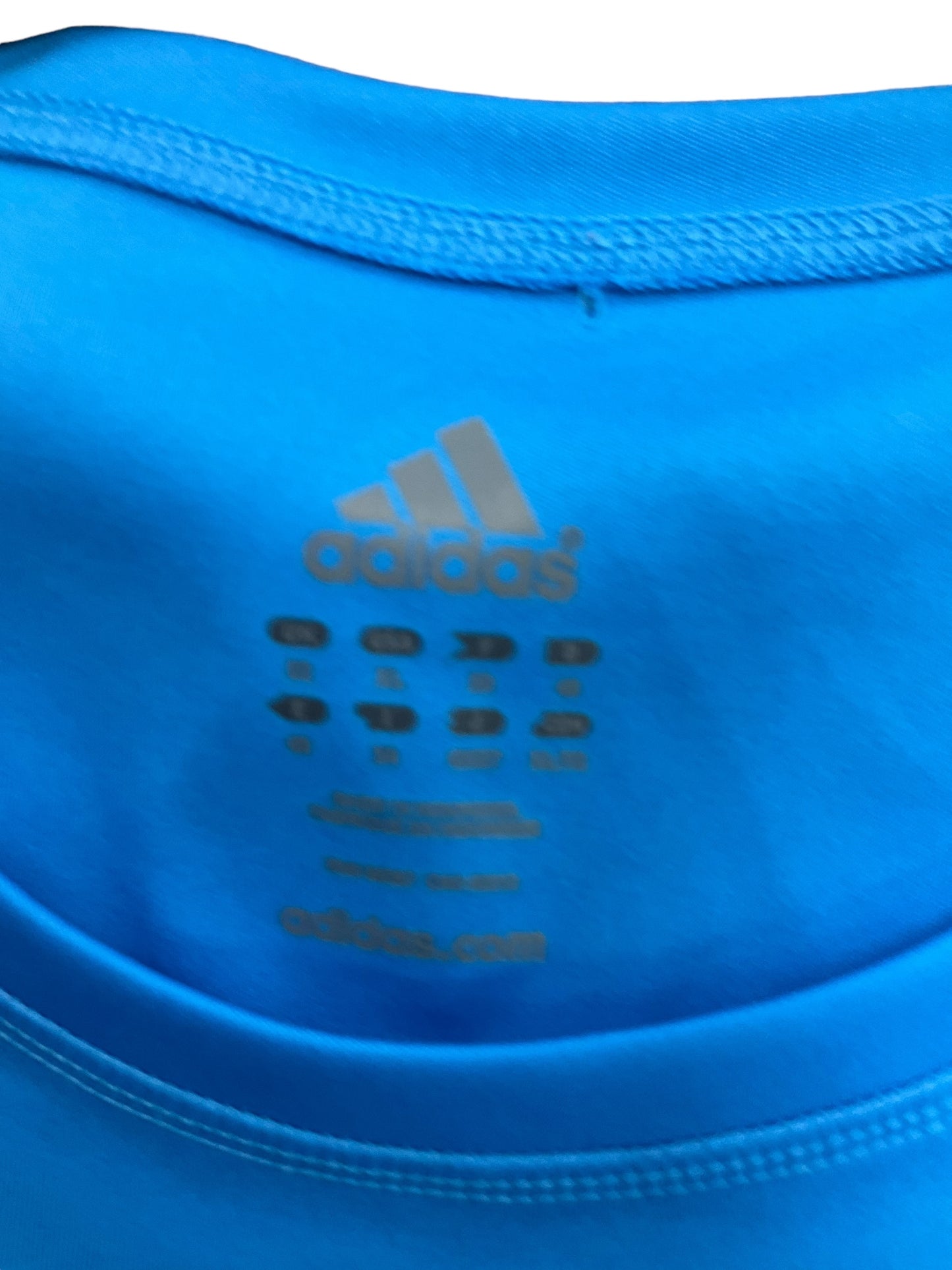 Athletic Top Short Sleeve By Adidas In Blue, Size: Xl