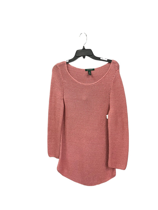 Sweater By Lauren By Ralph Lauren In Pink, Size: L