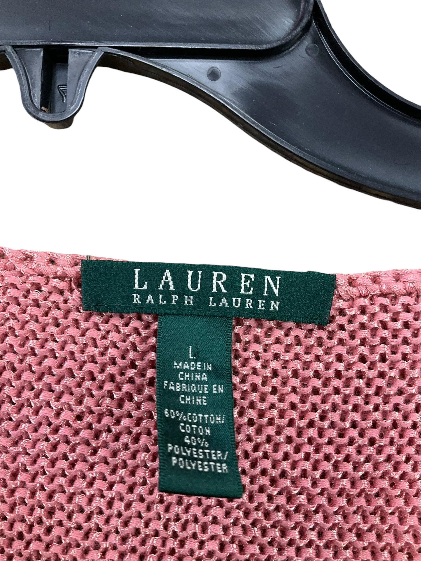 Sweater By Lauren By Ralph Lauren In Pink, Size: L