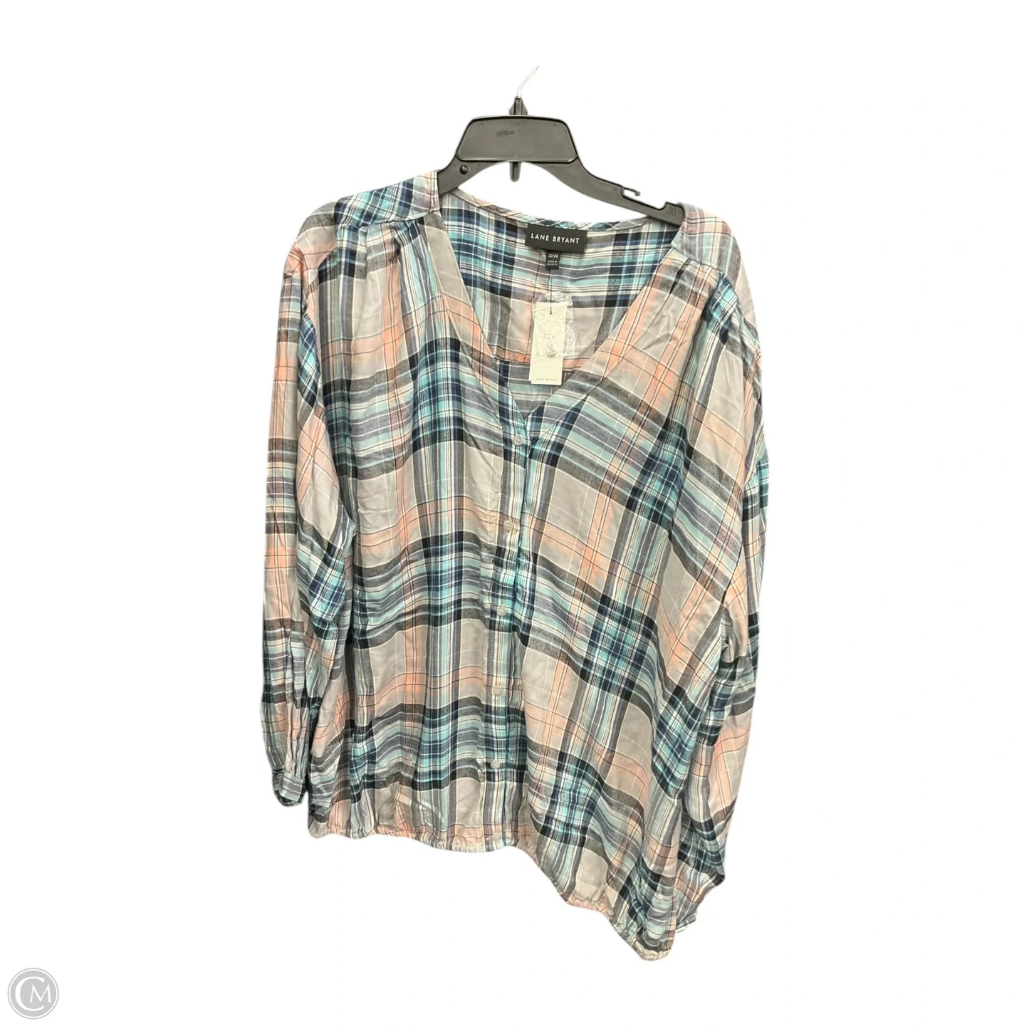 Top Long Sleeve By Lane Bryant In Plaid Pattern, Size: 3x