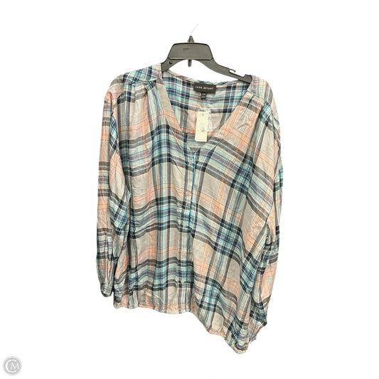 Top Long Sleeve By Lane Bryant In Plaid Pattern, Size: 3x