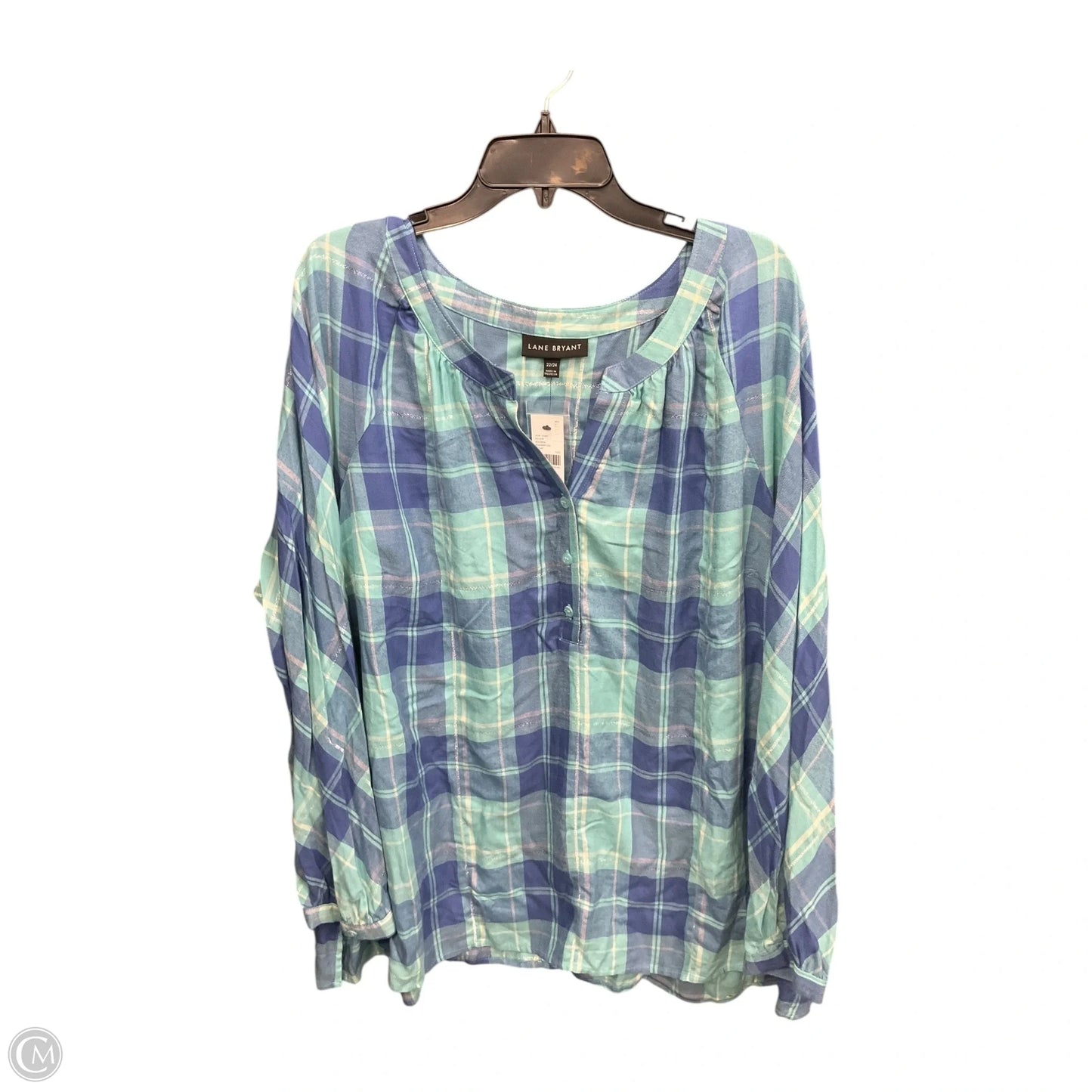 Top Long Sleeve By Lane Bryant In Plaid Pattern, Size: 3x