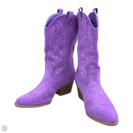 Boots Western By Cme In Purple, Size: 8