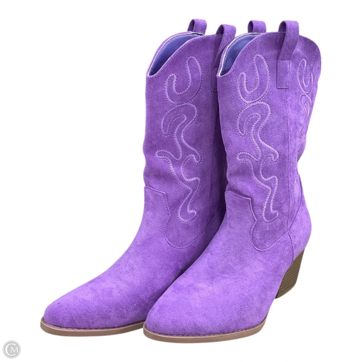 Boots Western By Cme In Purple, Size: 8