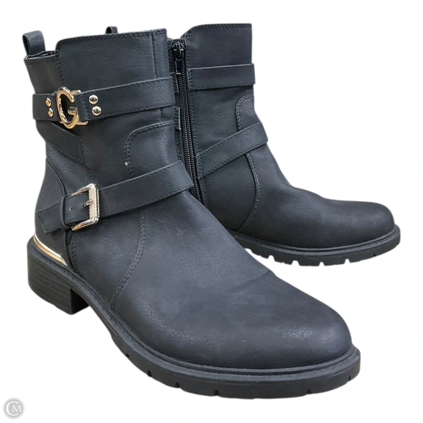 Boots Ankle Heels By Guess In Black, Size: 8.5