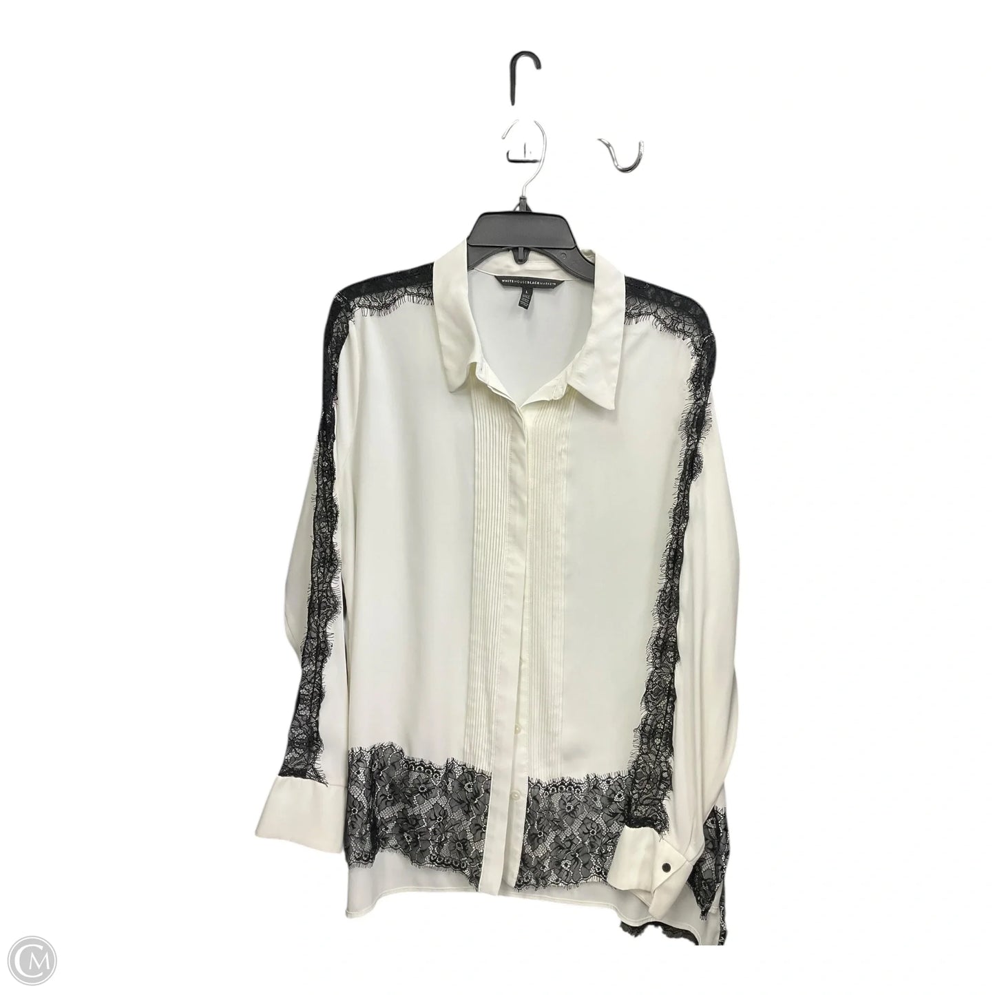 Blouse Long Sleeve By White House Black Market In White, Size: L