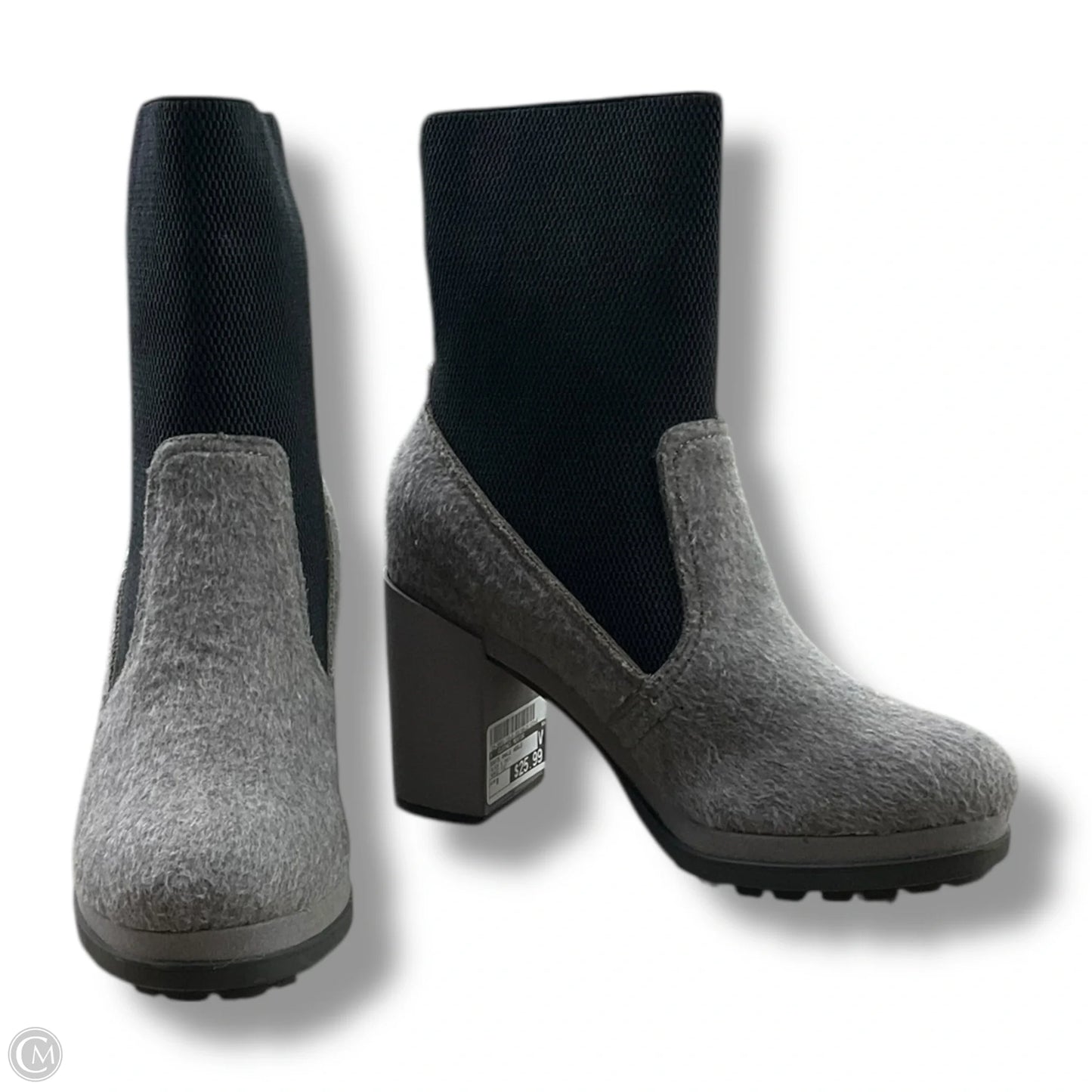 Boots Ankle Heels By Clothes Mentor In Black & Grey, Size: 9