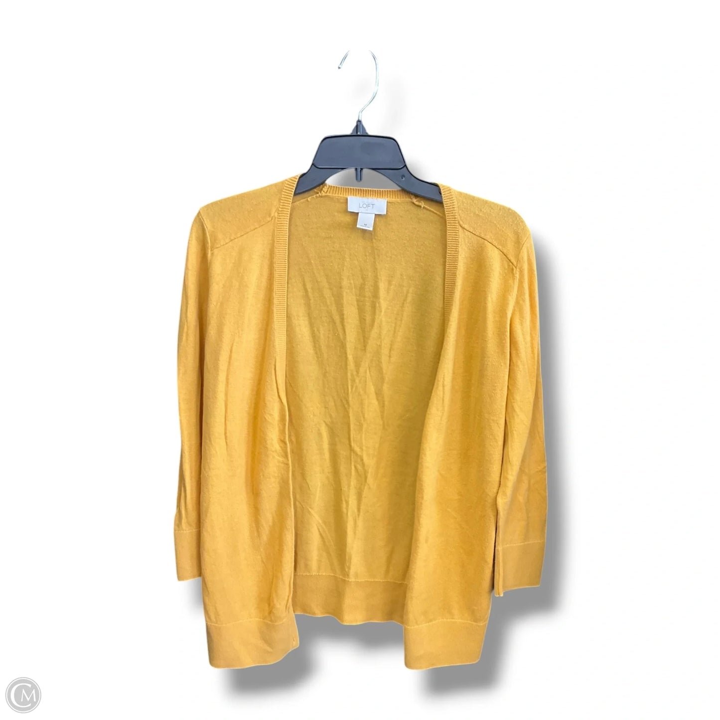 Sweater Cardigan By Loft In Yellow, Size: M