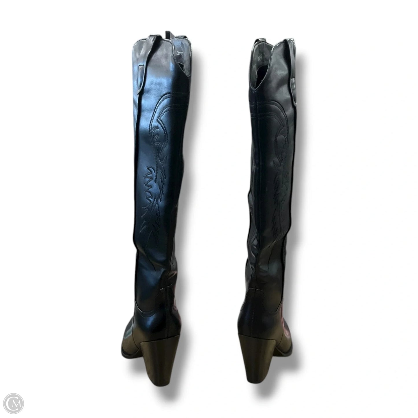 Boots Knee Heels By Clothes Mentor In Black, Size: 9