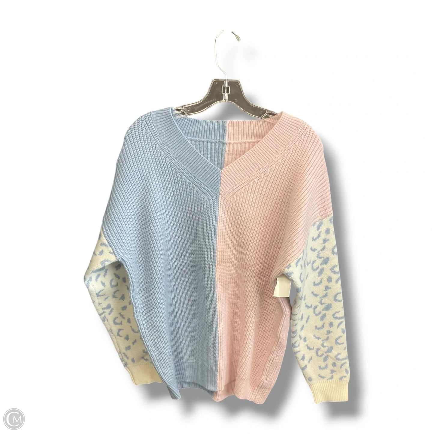 Sweater By Clothes Mentor In Blue & Pink, Size: L