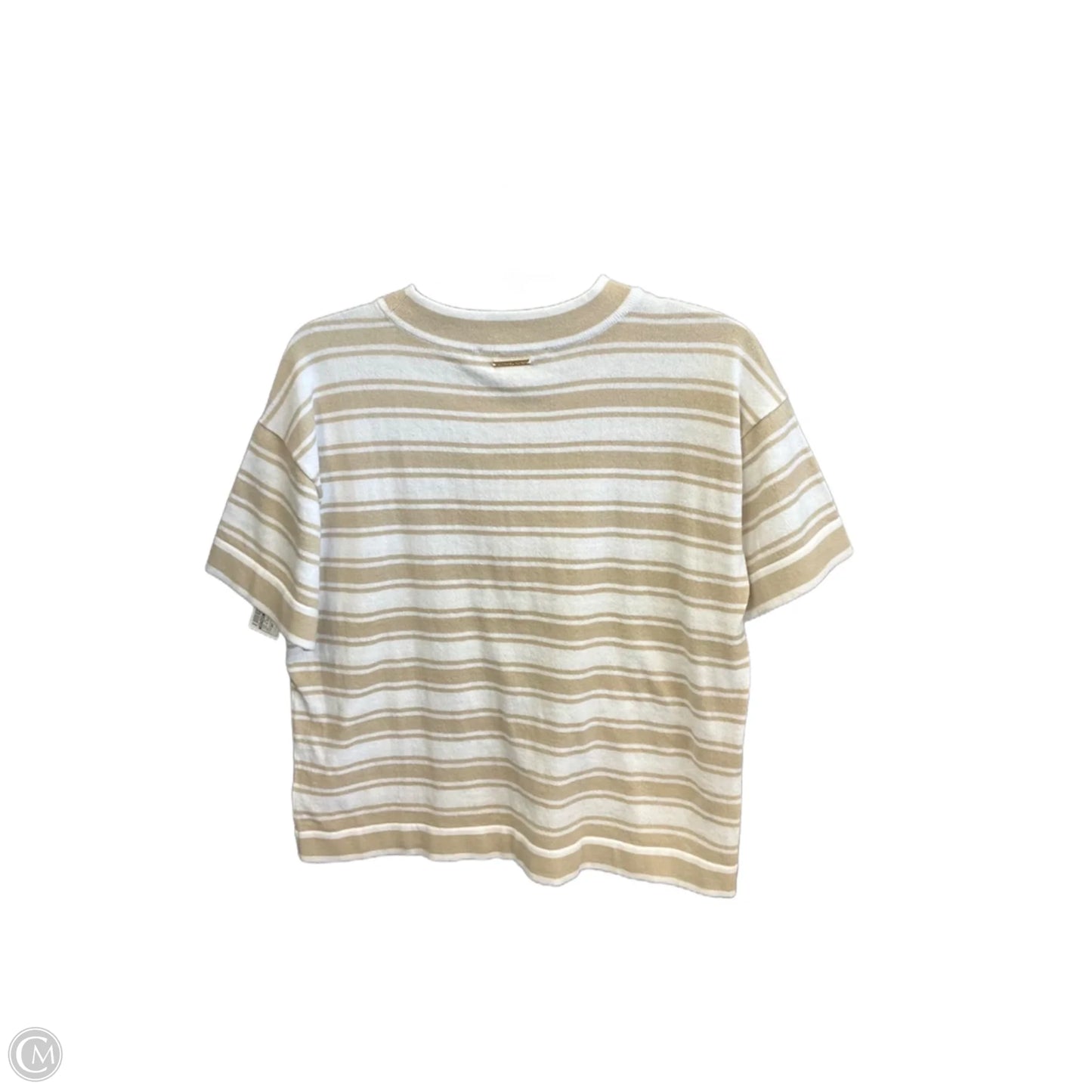 Top Short Sleeve By Michael By Michael Kors In Tan & White, Size: Sp