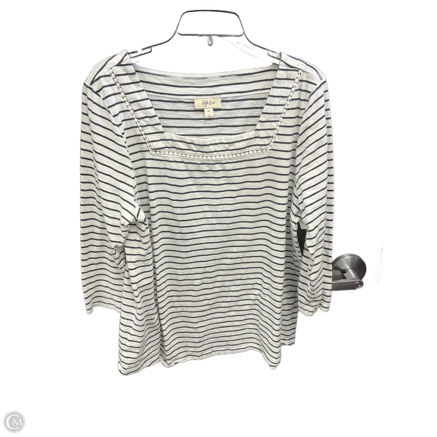 Top Long Sleeve By Style And Company In Striped Pattern, Size: 2x