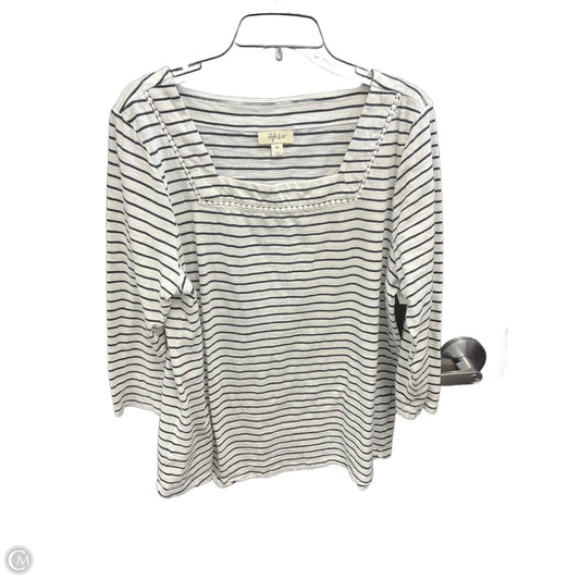 Top Long Sleeve By Style And Company In Striped Pattern, Size: 2x