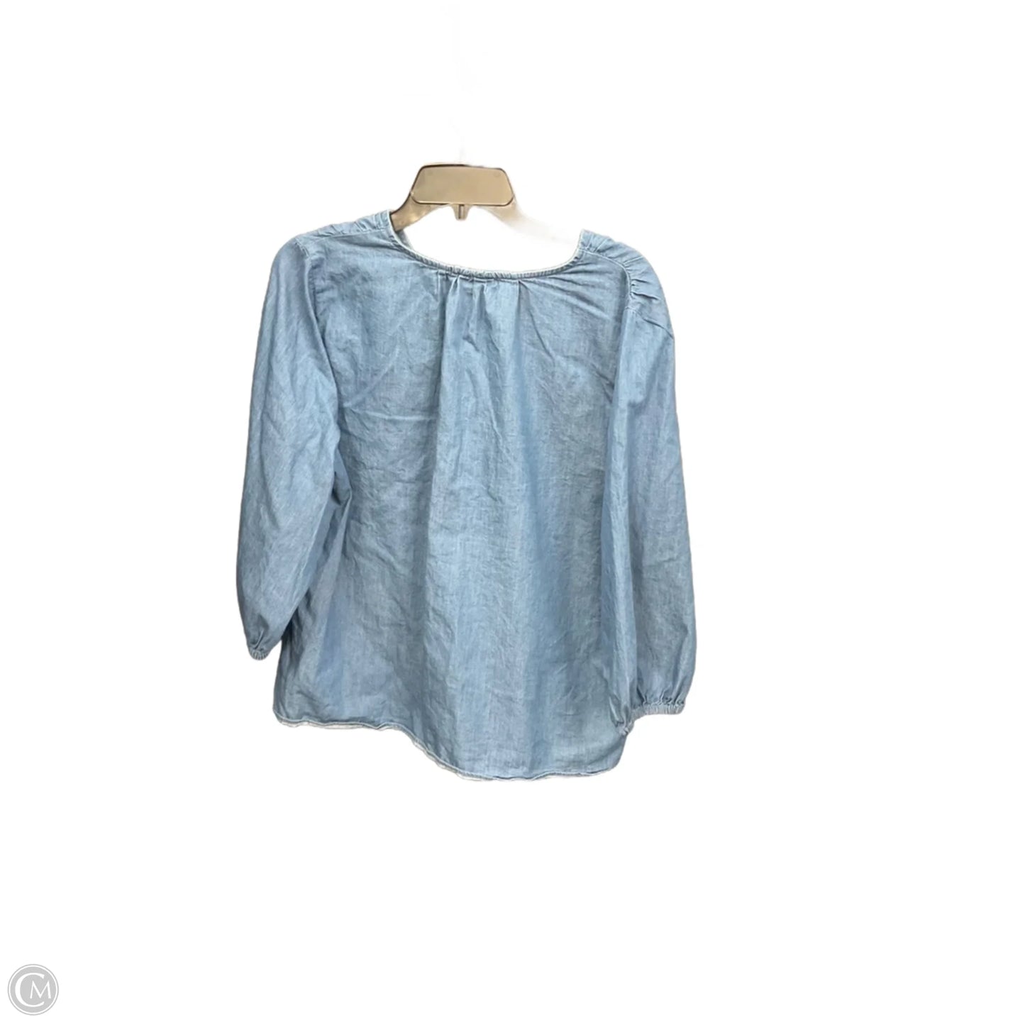 Top Long Sleeve By Croft And Barrow In Blue, Size: L