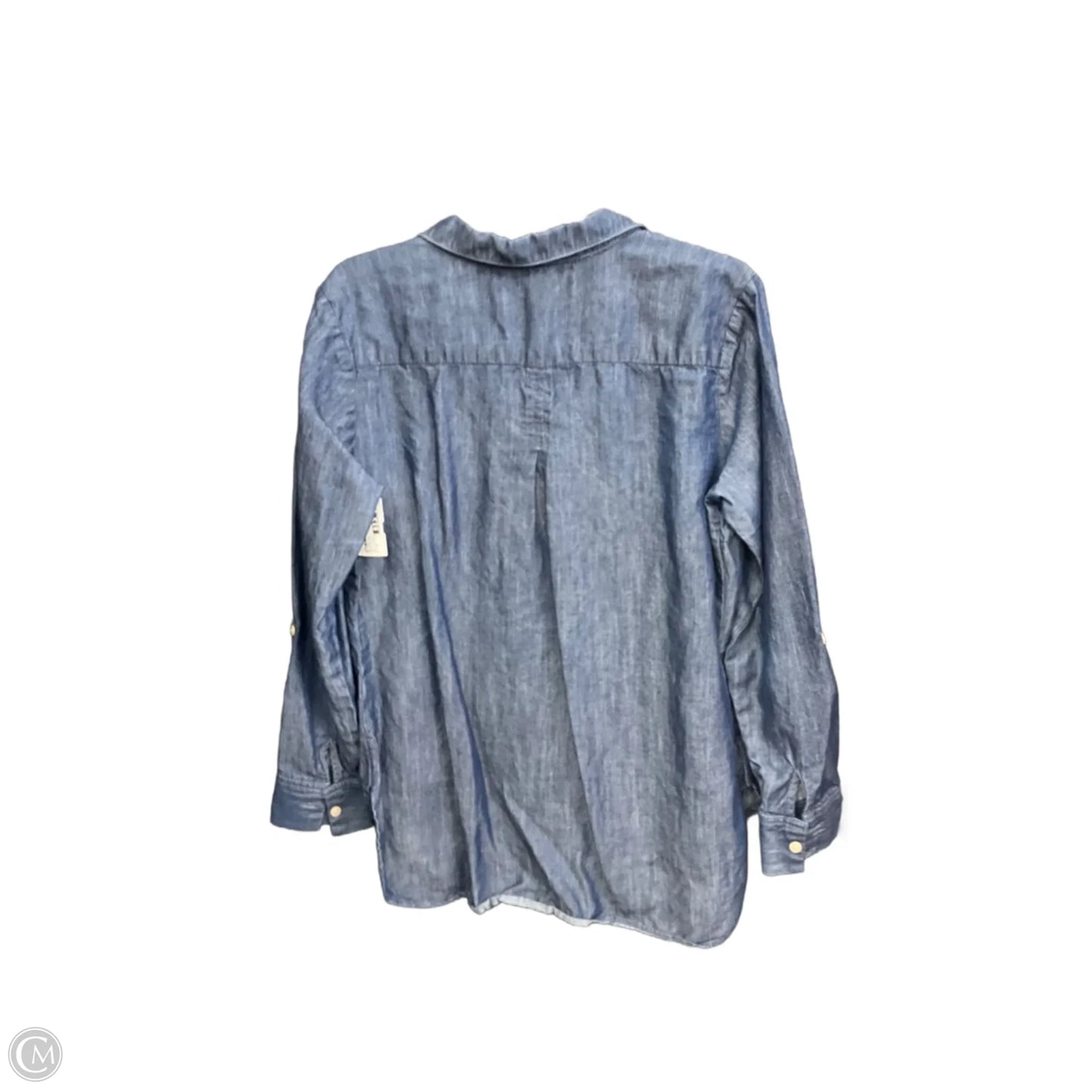 Blouse Long Sleeve By Apt 9 In Blue Denim, Size: M